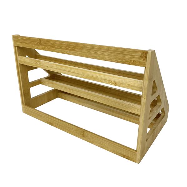 Sustainable Bamboo Cabinet Spice Rack Organizer 48.3x21.6x24.1cm Kitchen Pantry Shelf