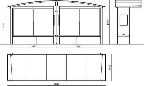 Stainless Steel 1.8m Range IP65 Transit Shelters