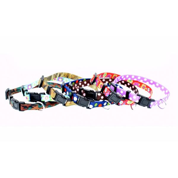 Adjustalbe 1 Inch Dog Bone Pattern Pet Training Nylon Collar Neck 14"-22"