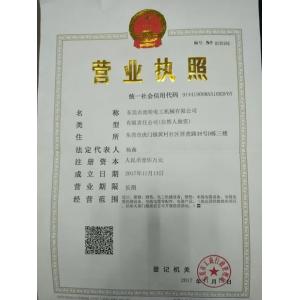 Dongguan HOOHA Electrical Machinery Company Limited Certifications