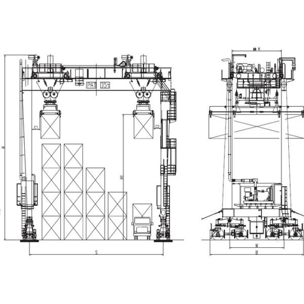 Double Girder Port Crane Stable Performance For Lifting And Unloading