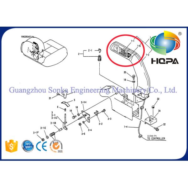 Sk120-2 SK200-2 Durable Kobelco Excavator Monitor With Connector , Black Color