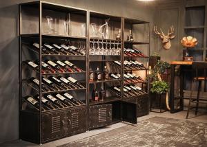 China Steel Material Wine Rack Cabinet / Beer Storage Rack 800*350*1800mm on sale