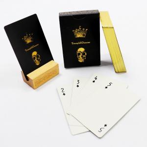 China Matt Lamination Poker America Playing Cards Cool Black Gold Foil Edge Playing Cards wholesale