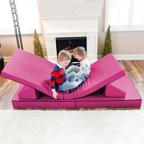 Durable Flexible Seating Velvet Fabric Configurable Play Couch Set