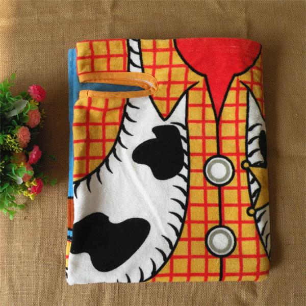 100% Cotton Wearable Customized Cartoon Beach Towel