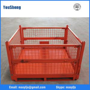 China Industrial Foldable Galvanized Wire Mesh Container With Wheels wholesale