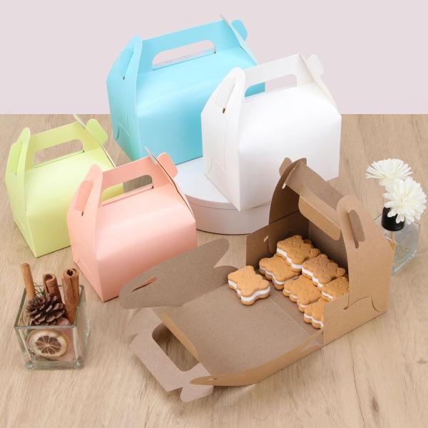 Coated Paper Takeaway Cake Packaging Box For Small Business Gold Foil Printing