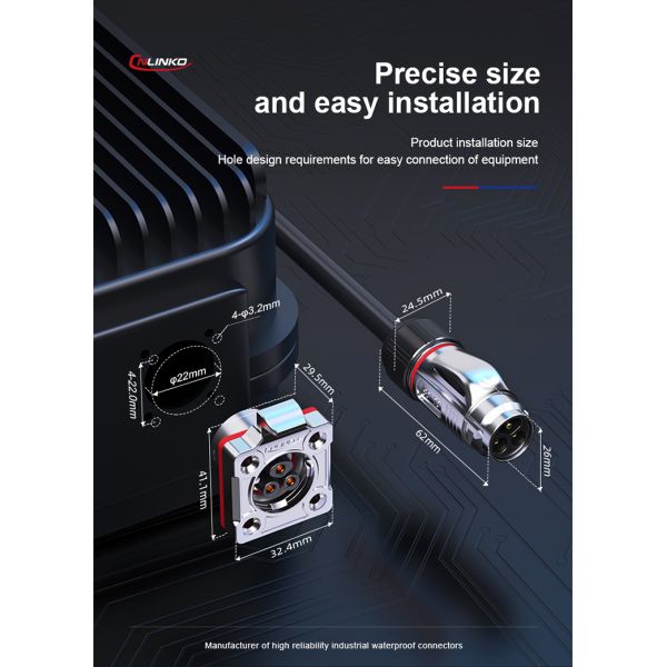 CNLINKO M20 7 Pin Waterproof Ip67 Plastic PBT Circular Connector for Outdoor Electronic Equipment