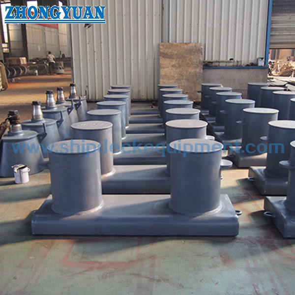 GB/T 554-2008 Type A Ship Wide Base Double Bitts Mooring Bollards Ship Mooring Equipment