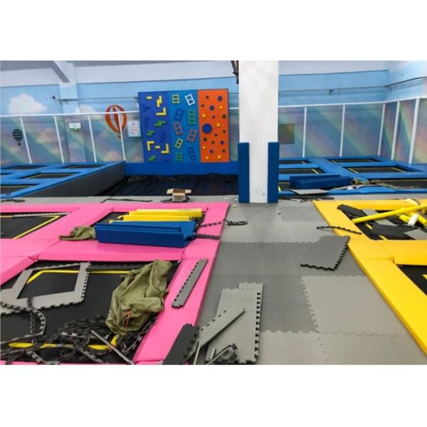 Indoor Training Trampoline Park Playground Commercial With Ninja Course