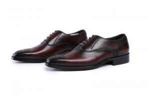 China Real Stitching Derby Mens Leather Dress Shoes , Fully Handcrafted Goodyear Shoes wholesale