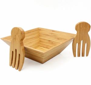 China Recycled Bamboo Salad Set Best Smooth Surface For Serving Salad / Pasta / Soup wholesale