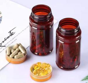 China 100cc 150cc Amber Plastic Medicine Bottles For Tablet Vitamin Supplement Pill on sale