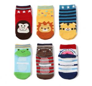 China Colorful Non Slip Neworn Baby Socks / Cotton Grip Non Slip Socks For Children wholesale