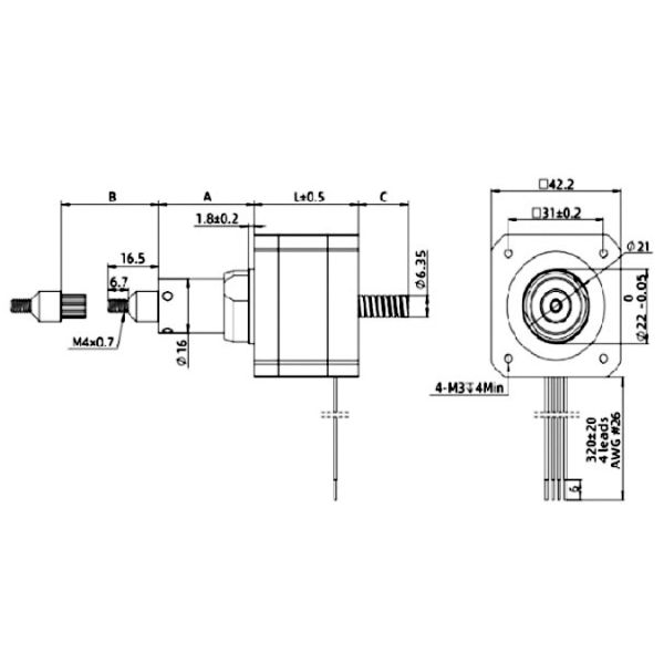 Jkongmotor OEM ODM Nema 8 11 14 17 23 24 34 12v 24v Linear Stepper Motor Electric 4 6 Leads Servo Actuator Motor