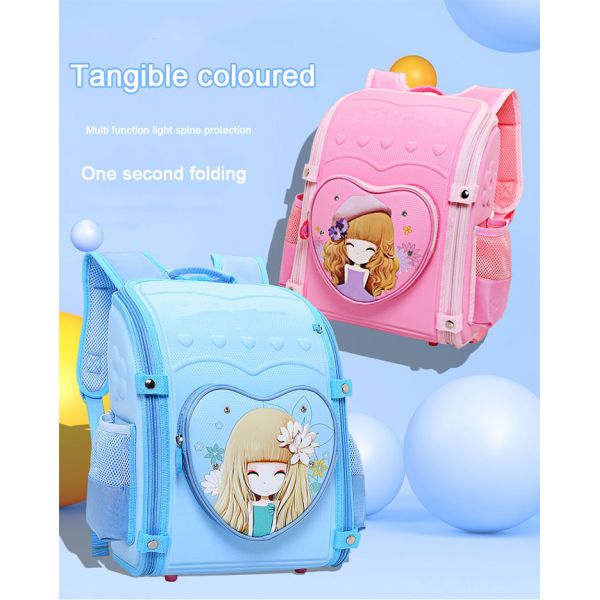 Pink EVA Tool Case With Zipper / Large Capacity Children School Bag