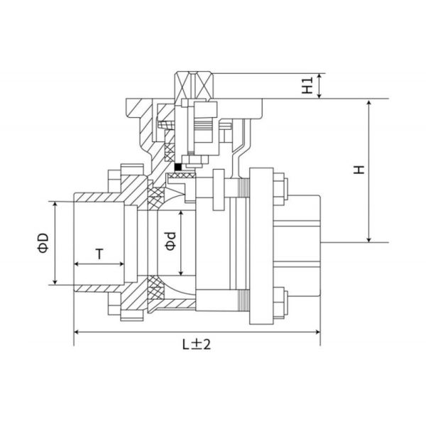 3 PC 1000wog 304 Stainless Steel Air Control Ball Valve Pneumatic Actuated