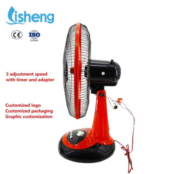 DC Energy Saving Rechargeable Table Fan With Lithium Batteries 12V 13W 16 Inch