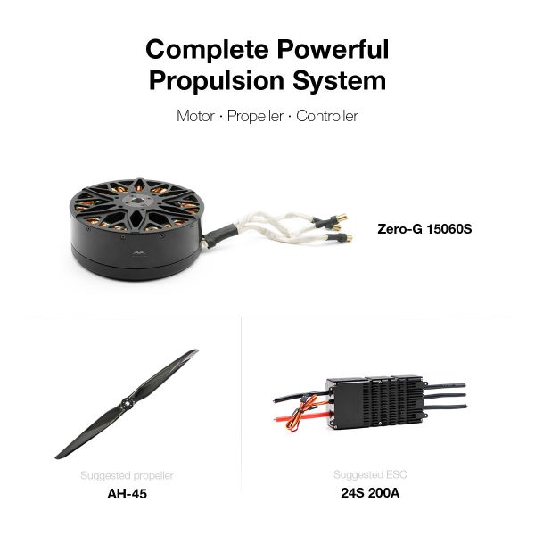 High Efficiency Multirotor Drone Motor 15060 With 45'' Propeller And Low Vibration Controller