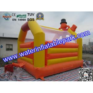 Yellow Inflatable Small Clown Bouncy Castle For Amusement Park