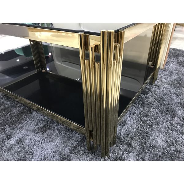 Rectangle Shape 120*70cm Gold Plated Coffee Table