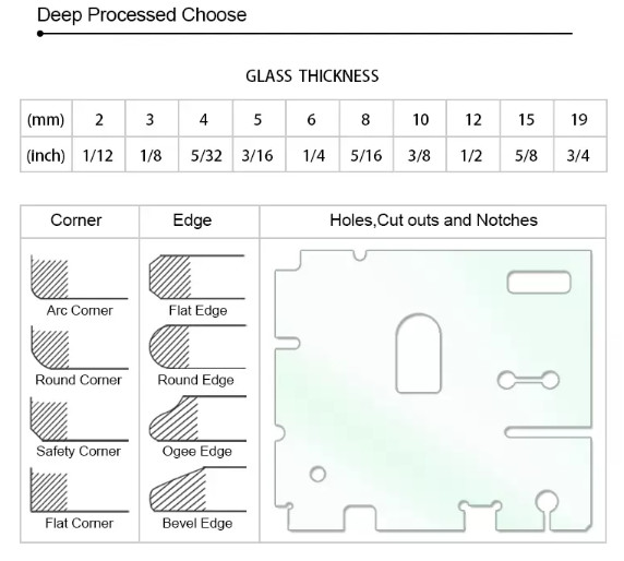 Customized Holes Drilled Ultra Clear Oven Tempered Glass