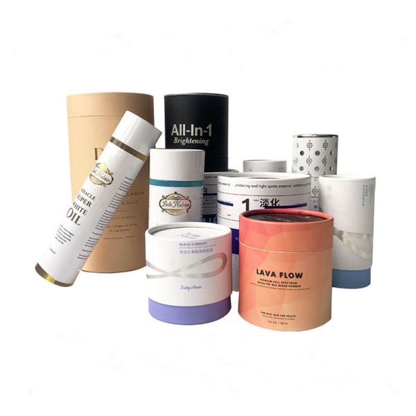 Custom Matt Lamination Salt And Sugar Food Products Paper Tube Packaging With Foil Stamp And Logo Design