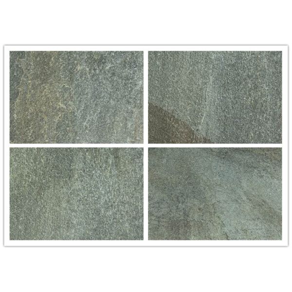 Matte Surface 24x24 Porcelain Tile Stone Look Grey Color Concave Convex Pattern