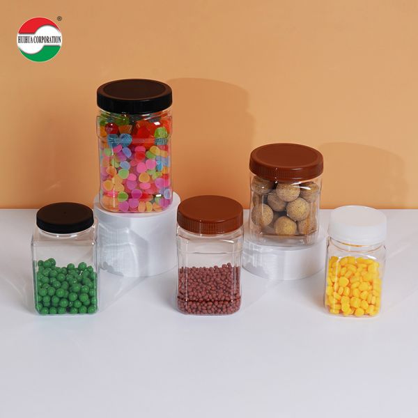Square Cans Clear Plastic Jars With Lids Screw Top Custom Labels Package Large Plastic Jar