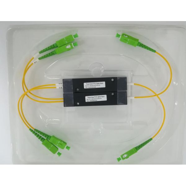 1 x 2 ABS PLC Splitter with SC APC SM G657A1 in 2.0mm Fiber Cable