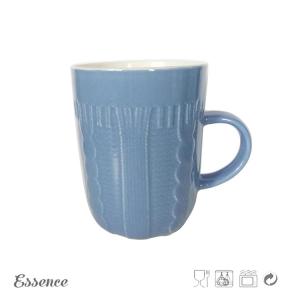 Personalized 12 Oz Bone China Mugs , Color Glazed Ceramics Coffee Mugs With Embossment