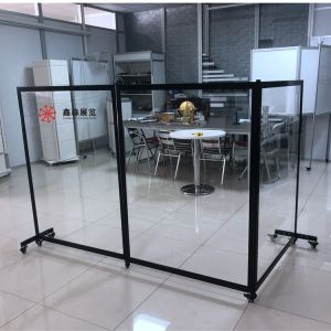 Aluminum Frame Acrylic Partition Screen Mobile Restaurant Clear Polycarbonate