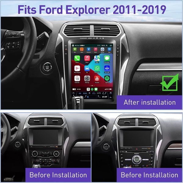For Ford Explorer 2014-2019 Radio Upgrade, Android 13 Stereo Head Unit, 12.1'' IPS Screen