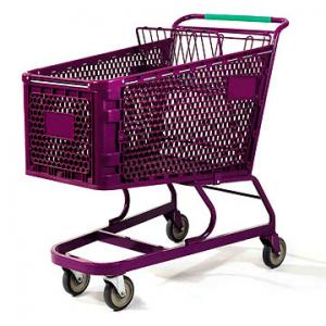 China Unfolding Supermarket Shopping Trolley , Plastic Shopping Cart on sale