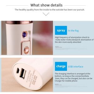 Nano Water Spray Mist With Power Bank Handy Facial Humidifier
