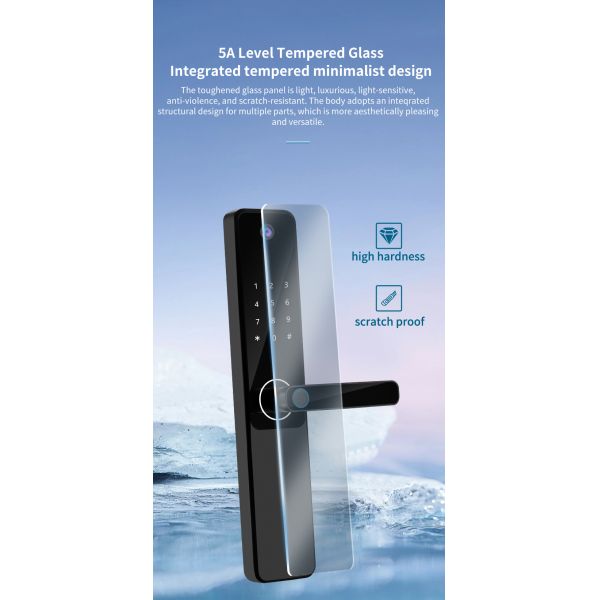 S802Pro HD Camera Inteligente Tuya Biometric Fingerprint IC Card Key Smart Home Door Lock With WiFi Connectivity