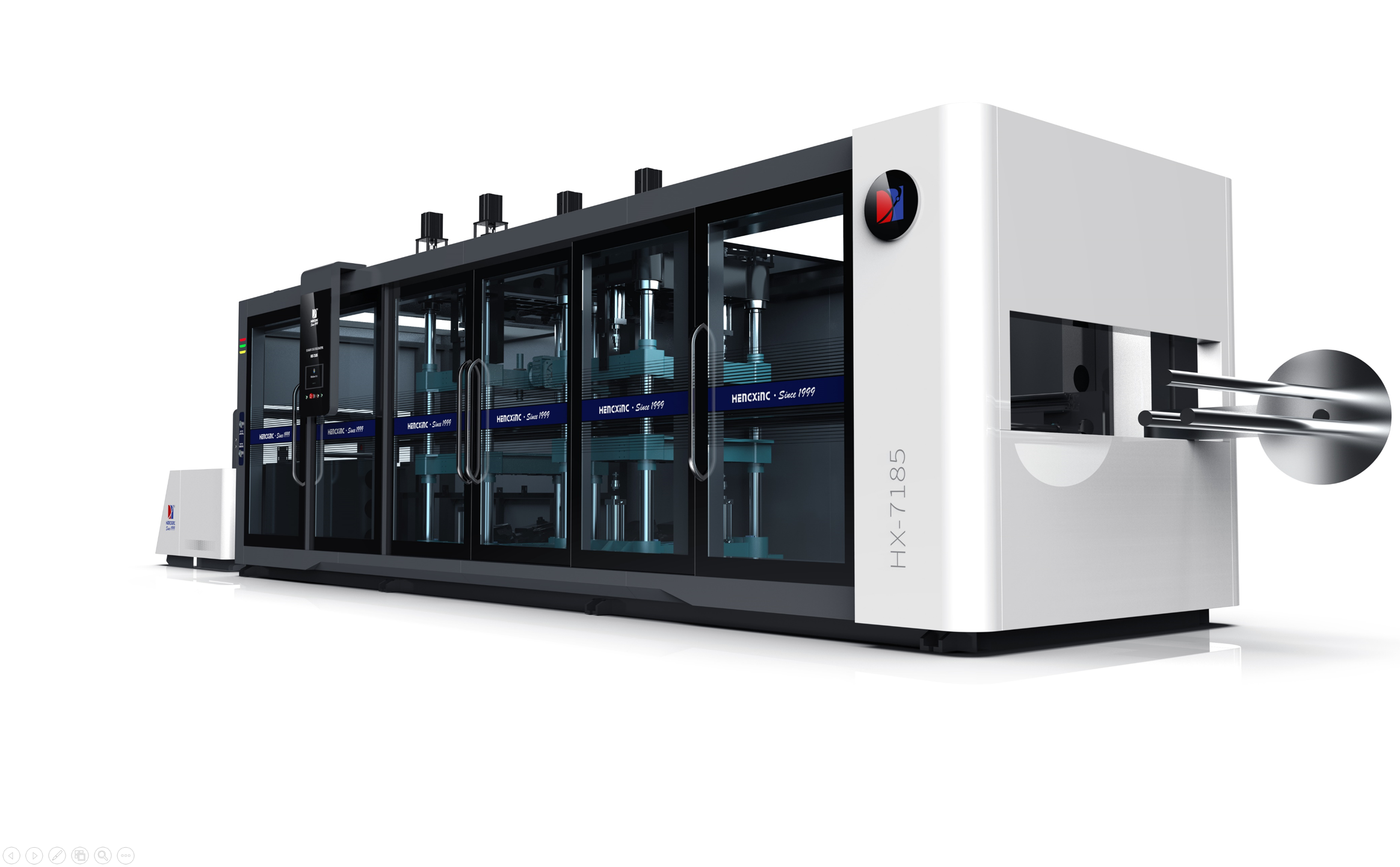 Positive And Negative Pressure Thermoforming Machine with 610×710mm Maximum Molding Die Area 20-30 mold/min Production Efficiency and 120mm Maximum