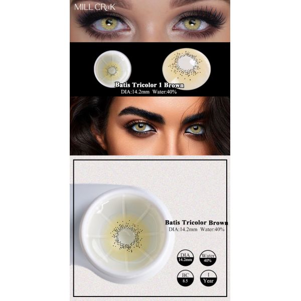 14mm Natural Colored Hyperopia Hazel Green Contact Lenses For Black Eyes