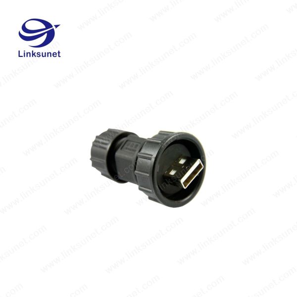 Multicore PA6 bk Connector Wire Harness Ip67 Waterproof With Usb 2.0 Type A Panel
