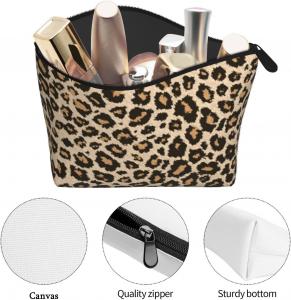 China Leopard Print Makeup Bag Zipper Pouch Large Capacity Toiletries Cosmetic Bag Pouch on sale