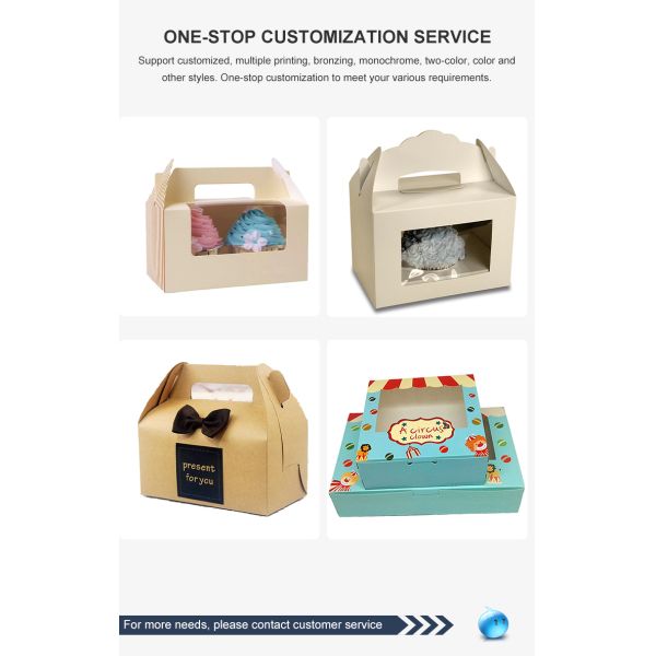 Recyclable CupCake Takeaway Custom Food Packaging Boxes Spot UV
