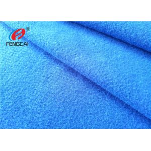 Brushed Clinquant Flannelette Blue Velvet Fabric 100% Polyester For Uniform