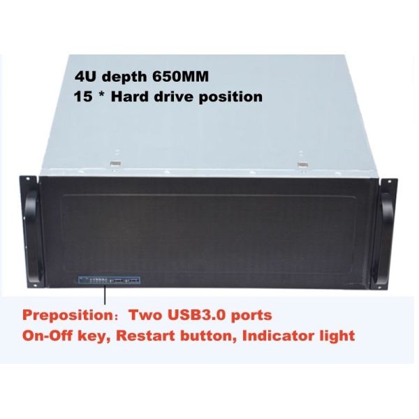 Private Mold 4U650B Gpu Server Chassis with 15 Hot-swappable Hard Disks and 650mm Depth