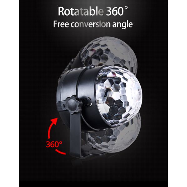 RGB Disco Ball Party Lights DJ Disco Light LED Projector Strobe Lamp Birthday Party Car Club Bar Karaoke Xmas Sound Acti