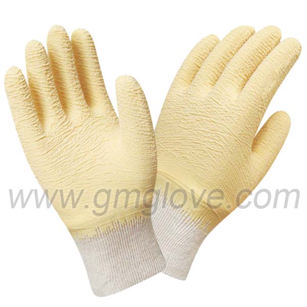 Quality Latex Dipped Work Gloves, Crinkle Grip for sale