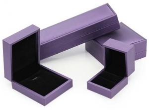 China High End Leather Jewelry Box Purple Covering Transparented Acrylic With Paint Finish wholesale