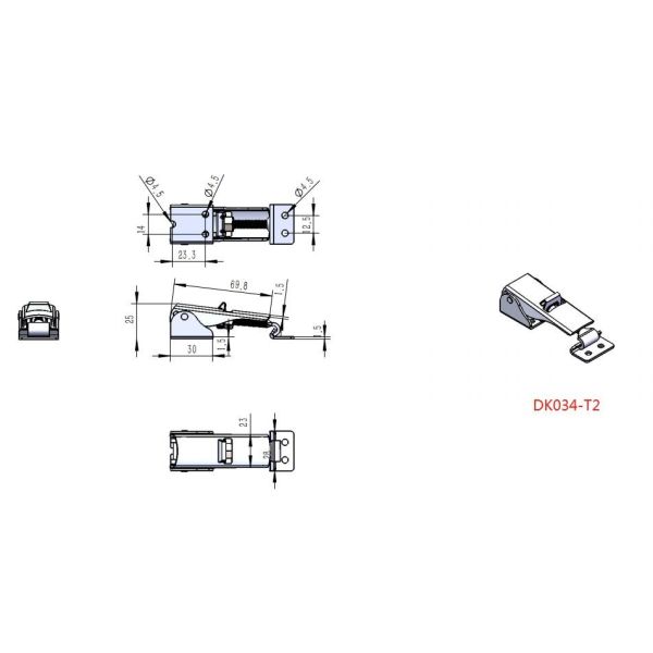 Concealed Self Locking Metal Toggle Latch Clamps Nickel Plated