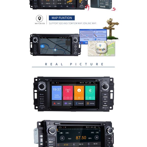 High Resolution Android Car DVD Player 4G RAM 32G ROM Wifi Canbus BT