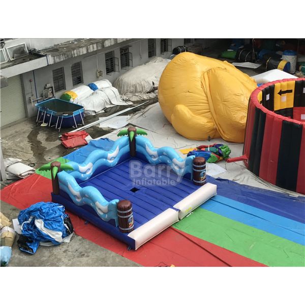 Double Inflatable Sports Games / Inflatable Surf Simulator With Mattress Mechanical Surfboard